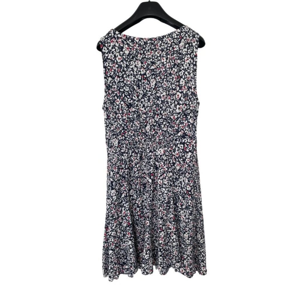 NWT Madewell Button-Front Boatneck Mini Dress Sz 14 Floral Navy Sleeveless Prepp - Picture 9 of 11